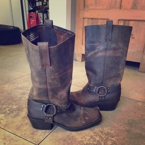 Mission brown leather harness boots